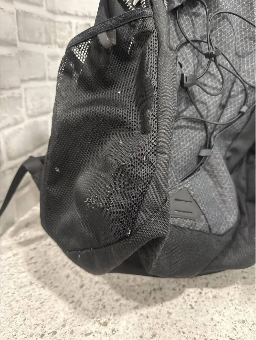 The North Face Jester Backpack Black Gray Mesh Laptop School Bag